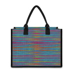Colorful Knitted Pattern Print Canvas Tote Bag