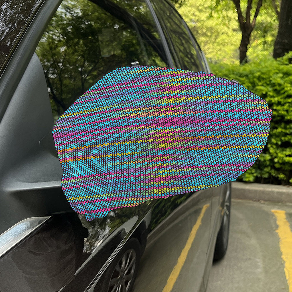 Colorful Knitted Pattern Print Car Side Mirror Covers