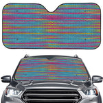 Colorful Knitted Pattern Print Car Windshield Sun Shade