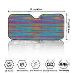 Colorful Knitted Pattern Print Car Windshield Sun Shade