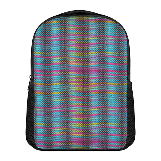 Colorful Knitted Pattern Print Casual Backpack
