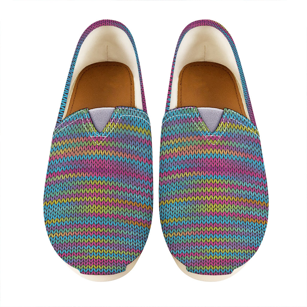 Colorful Knitted Pattern Print Casual Shoes