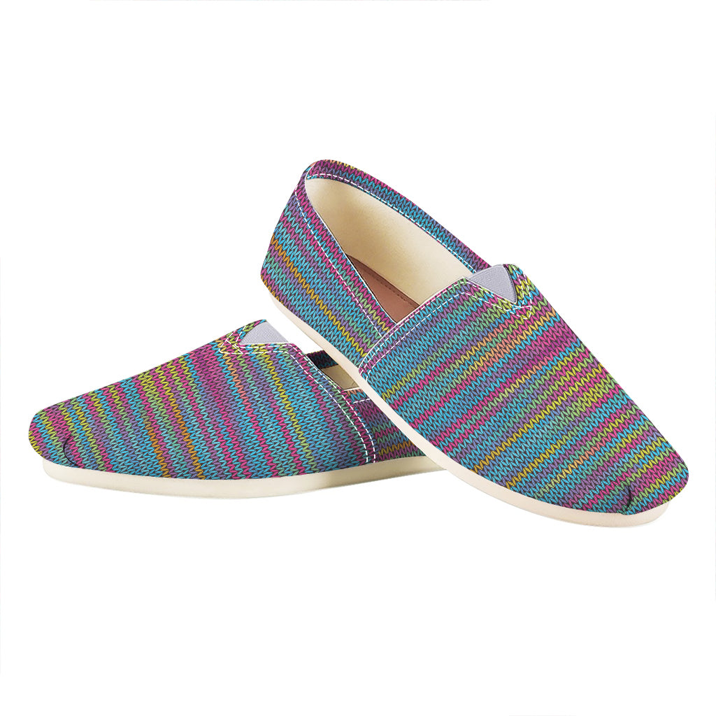 Colorful Knitted Pattern Print Casual Shoes