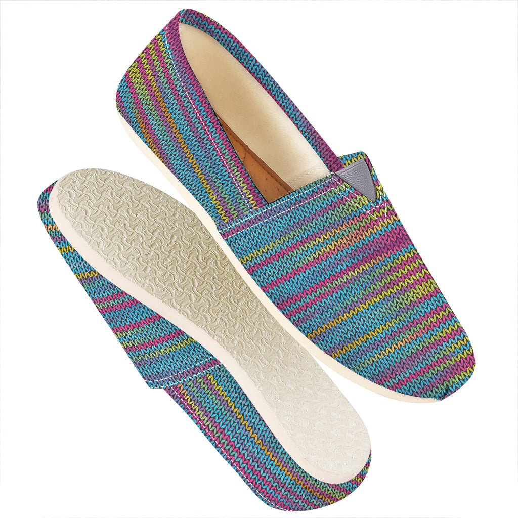 Colorful Knitted Pattern Print Casual Shoes