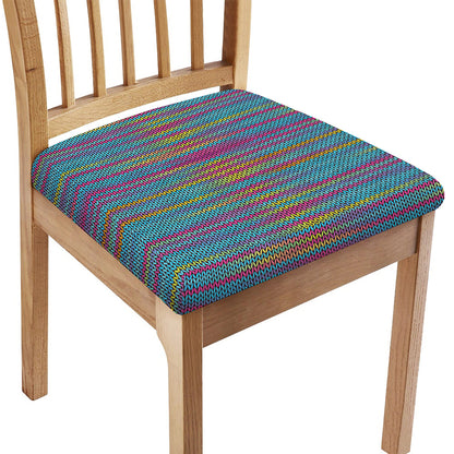 Colorful Knitted Pattern Print Chair Cushion Cover