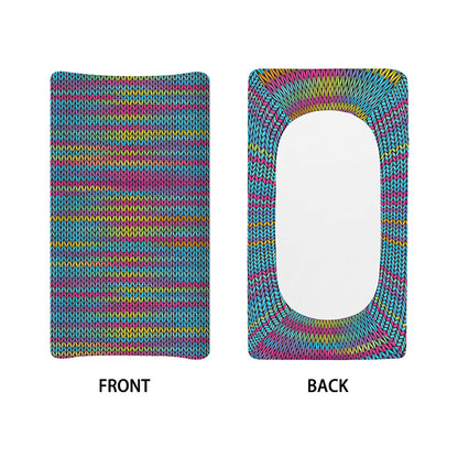 Colorful Knitted Pattern Print Changing Pad Cover
