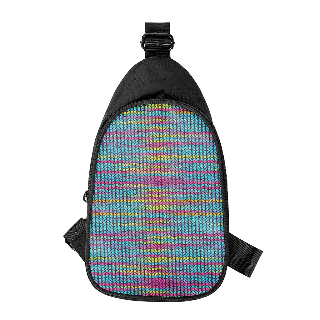 Colorful Knitted Pattern Print Chest Bag