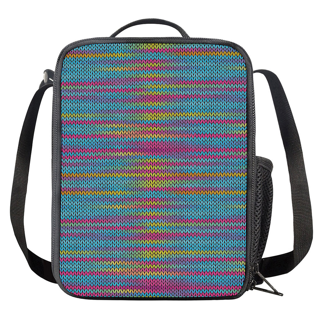 Colorful Knitted Pattern Print Crossbody Lunch Bag