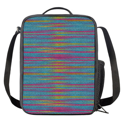 Colorful Knitted Pattern Print Crossbody Lunch Bag
