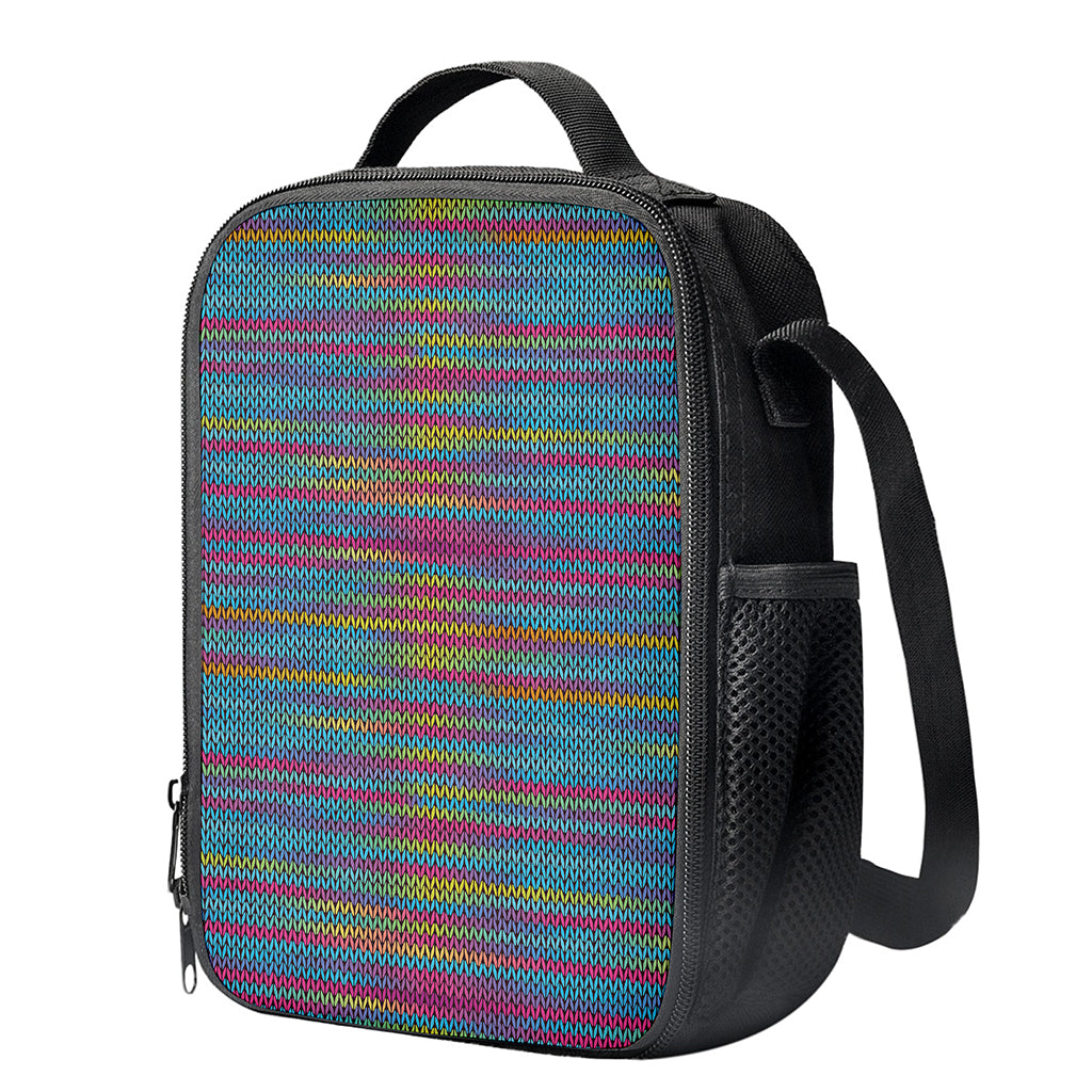 Colorful Knitted Pattern Print Crossbody Lunch Bag
