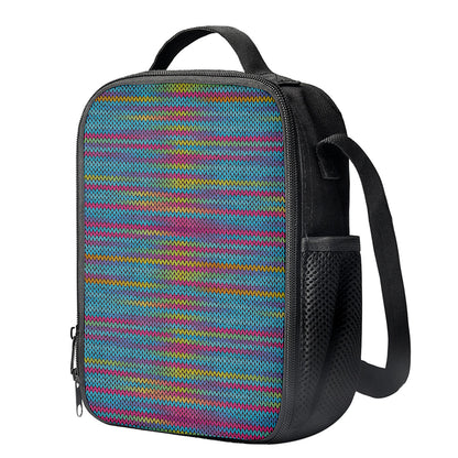 Colorful Knitted Pattern Print Crossbody Lunch Bag