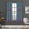 Colorful Knitted Pattern Print Grommet Curtain Panels