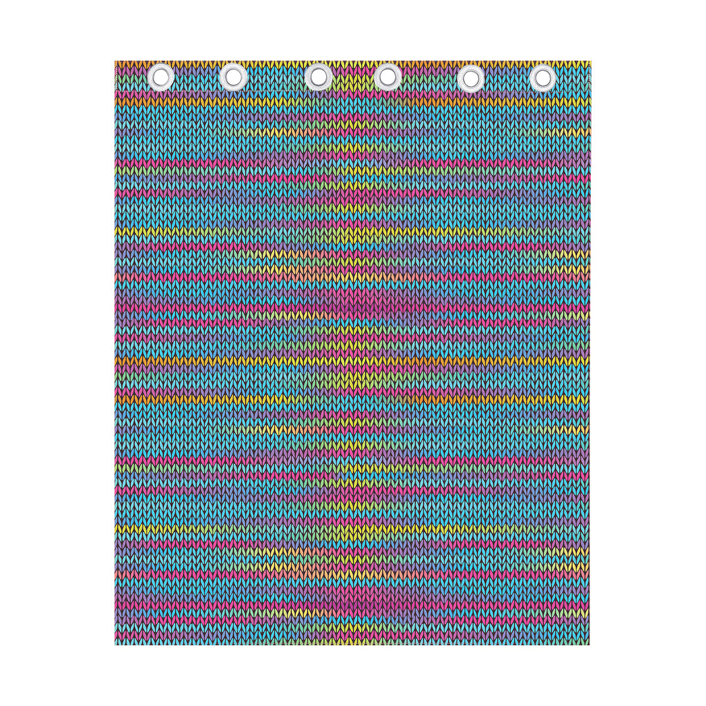 Colorful Knitted Pattern Print Curtain