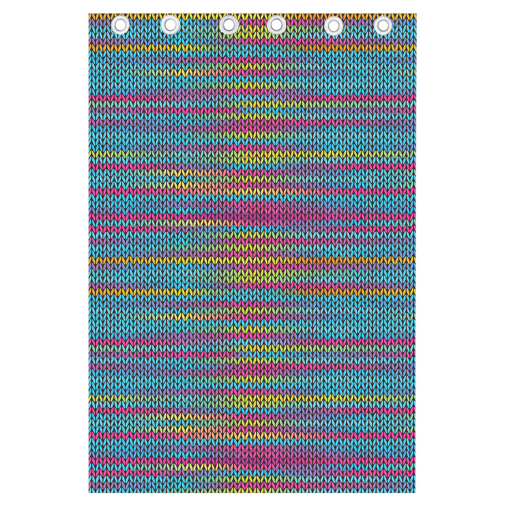 Colorful Knitted Pattern Print Curtain