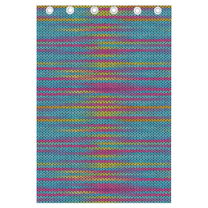 Colorful Knitted Pattern Print Curtain