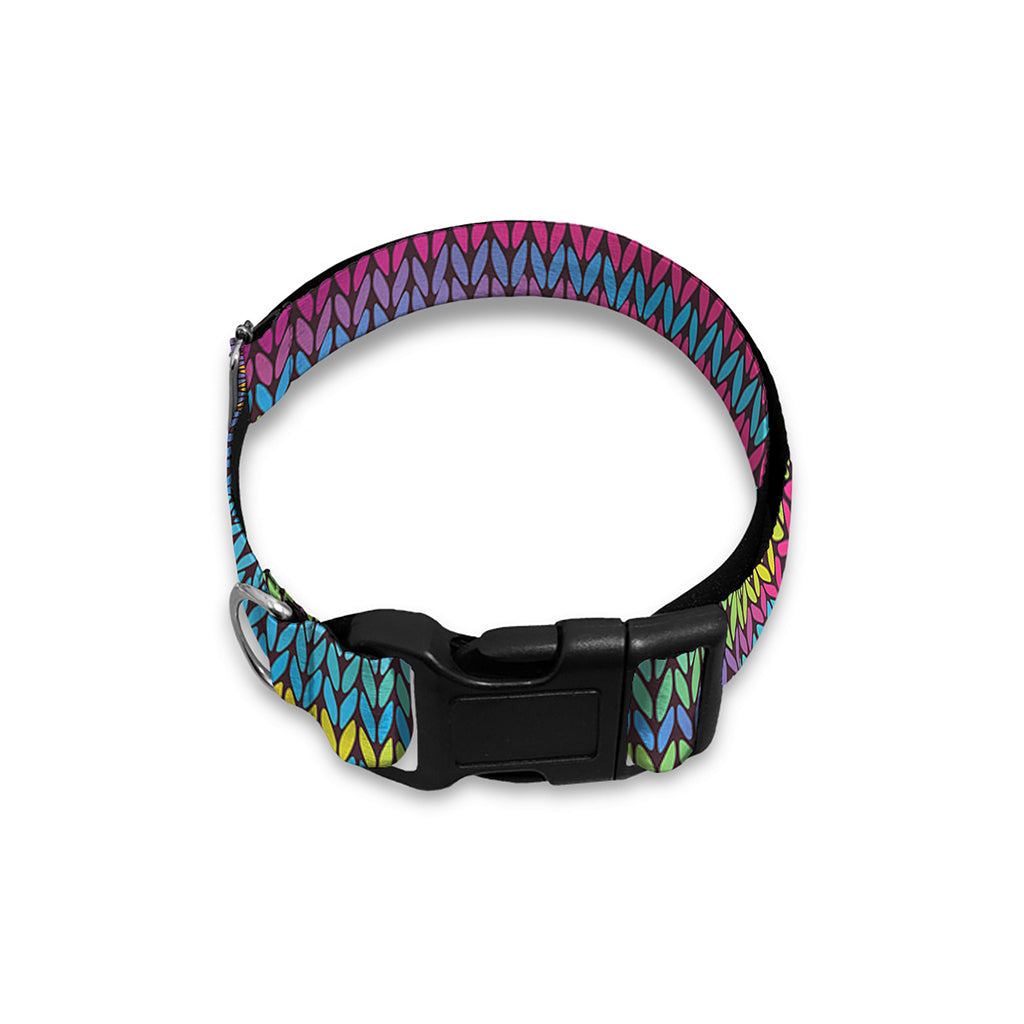 Colorful Knitted Pattern Print Dog Collar