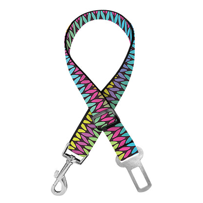 Colorful Knitted Pattern Print Dog Seat Belt