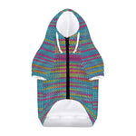 Colorful Knitted Pattern Print Dog Zip Up Hoodie