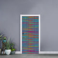 Colorful Knitted Pattern Print Door Sticker