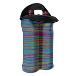 Colorful Knitted Pattern Print Double Neoprene Wine Tote