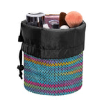 Colorful Knitted Pattern Print Drawstring Makeup Bag