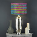 Colorful Knitted Pattern Print Drum Lamp Shade