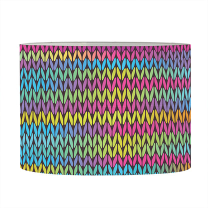 Colorful Knitted Pattern Print Drum Lamp Shade