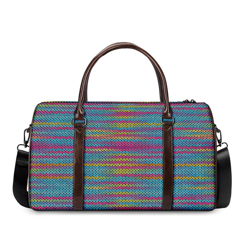 Colorful Knitted Pattern Print Duffle Bag
