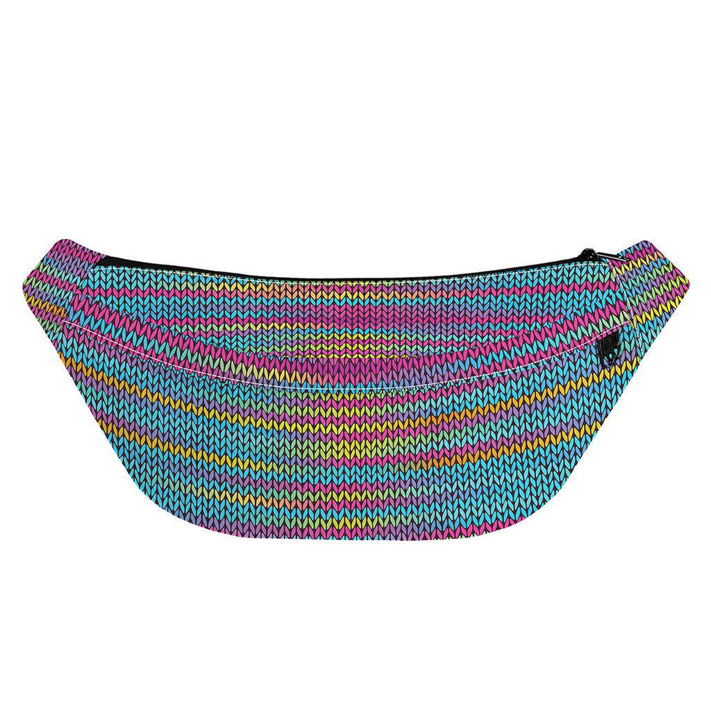 Colorful Knitted Pattern Print Fanny Pack