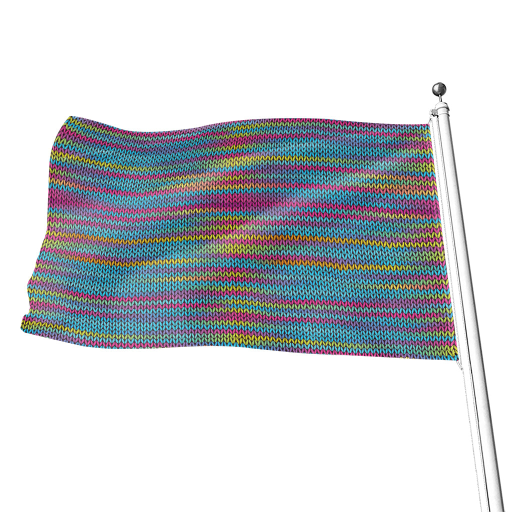 Colorful Knitted Pattern Print Flag