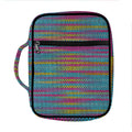 Colorful Knitted Pattern Print Front Pocket Bible Bag