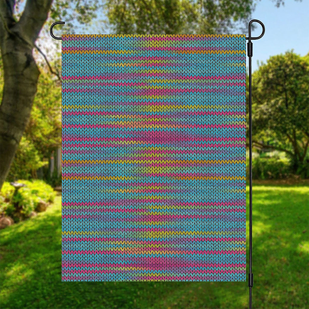 Colorful Knitted Pattern Print Garden Flag