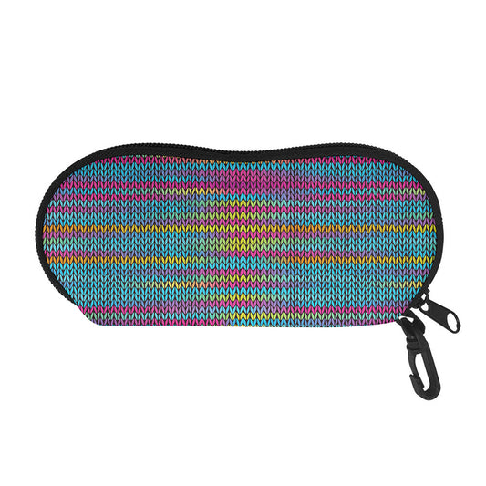 Colorful Knitted Pattern Print Glasses Case