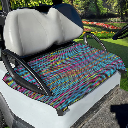 Colorful Knitted Pattern Print Golf Cart Seat Cover