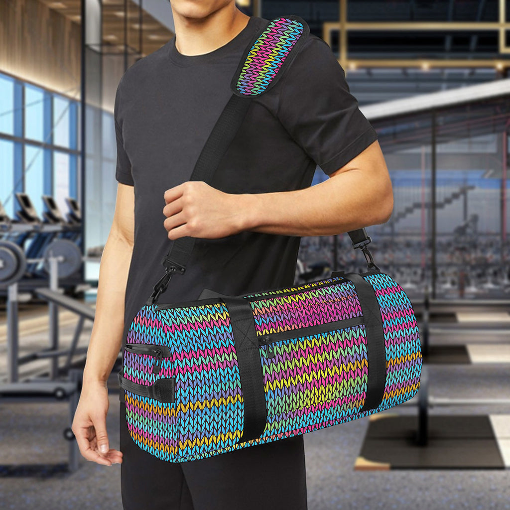 Colorful Knitted Pattern Print Gym Bag