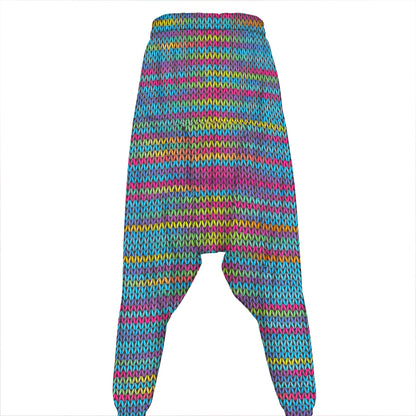 Colorful Knitted Pattern Print Hammer Pants