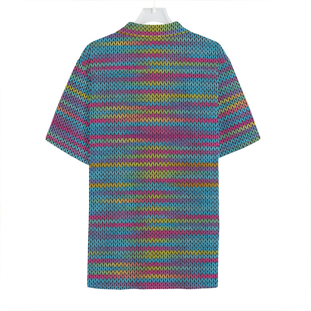 Colorful Knitted Pattern Print Hawaiian Shirt