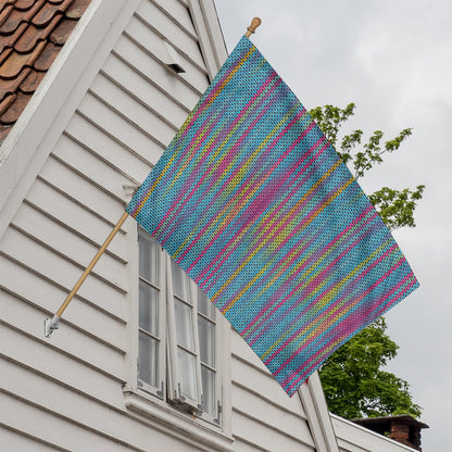 Colorful Knitted Pattern Print House Flag
