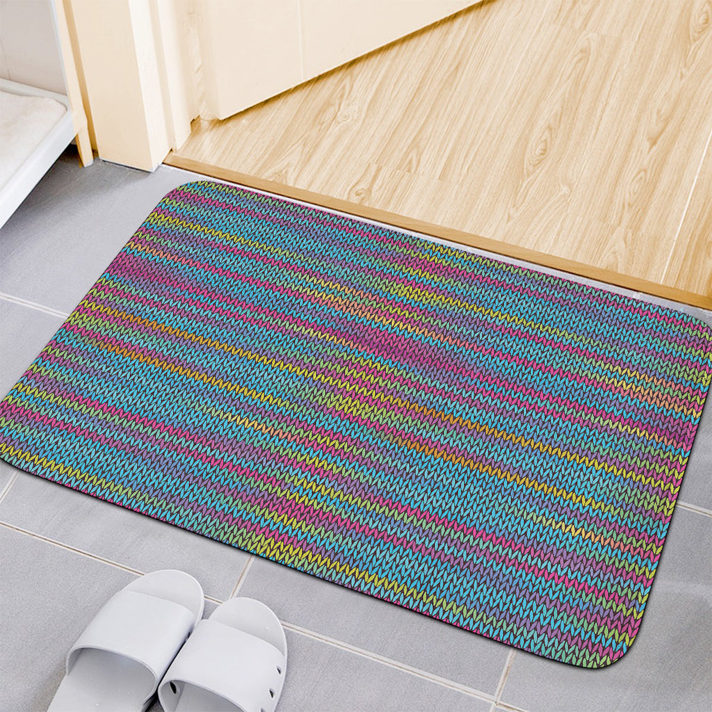 Colorful Knitted Pattern Print Indoor Door Mat