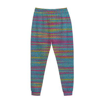 Colorful Knitted Pattern Print Jogger Pants