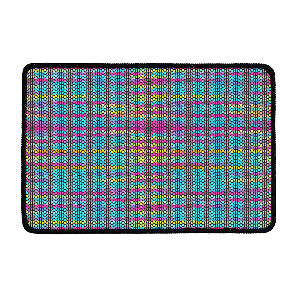 Colorful Knitted Pattern Print Kitchen Mat