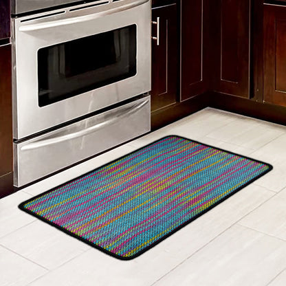 Colorful Knitted Pattern Print Kitchen Mat