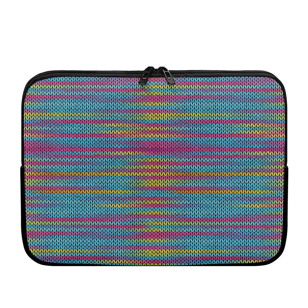 Colorful Knitted Pattern Print Laptop Sleeve