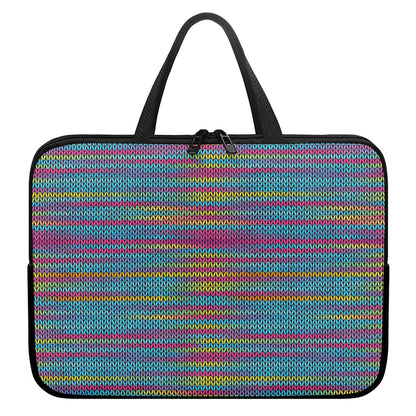 Colorful Knitted Pattern Print Laptop Sleeve With Handle