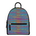 Colorful Knitted Pattern Print Leather Backpack