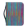 Colorful Knitted Pattern Print Leather Bible Cover