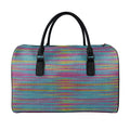 Colorful Knitted Pattern Print Leather Duffel Bag