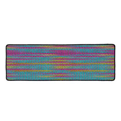 Colorful Knitted Pattern Print Long Kitchen Mat