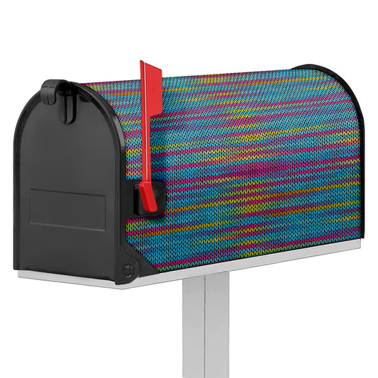 Colorful Knitted Pattern Print Mailbox Cover