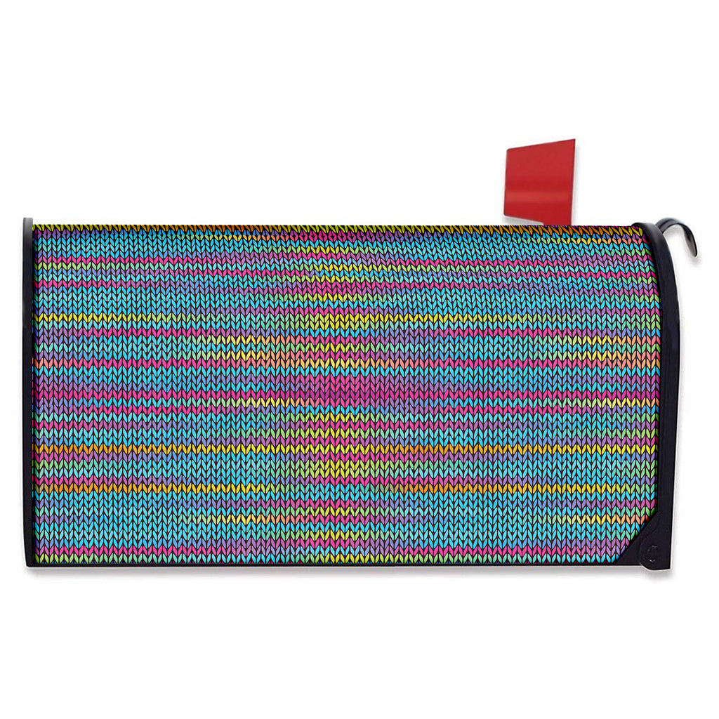 Colorful Knitted Pattern Print Mailbox Cover